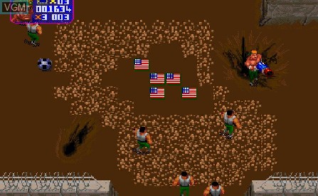In-game screen of the game Total Carnage on Atari Jaguar