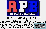 Title screen of the game A.P.B. on Atari Lynx