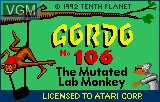 Title screen of the game Gordo 106 on Atari Lynx