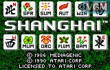 Title screen of the game Shanghai on Atari Lynx