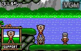 In-game screen of the game Dinolympics on Atari Lynx
