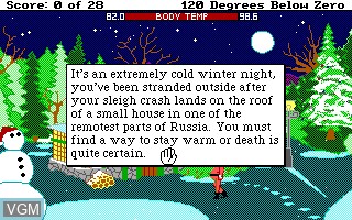 Menu screen of the game 120 Degrees Below Zero on MS-DOS