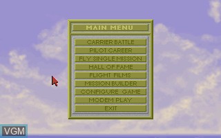 Menu screen of the game 1942 - The Pacific Air War on MS-DOS
