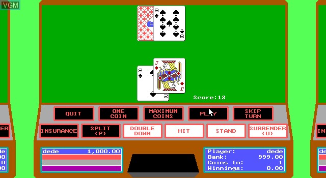 In-game screen of the game 4 Queens Computer Casino on MS-DOS