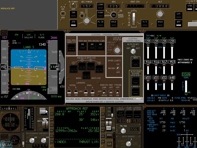 In-game screen of the game 747-400 Precision Simulator on MS-DOS