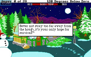 In-game screen of the game 120 Degrees Below Zero on MS-DOS
