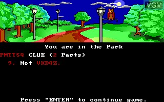 In-game screen of the game 221B Baker St. on MS-DOS
