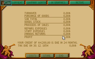 In-game screen of the game 1869 on MS-DOS