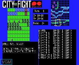 In-game screen of the game City Fight on MSX2 Disk