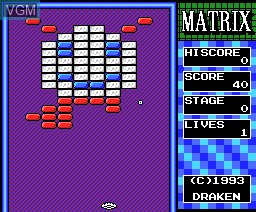 In-game screen of the game Matrix on MSX2 Disk