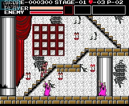 In-game screen of the game Vampire Killer. Demon Castle Dracula on MSX2 Disk