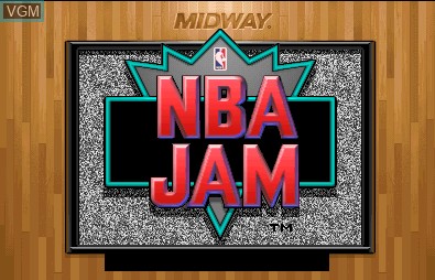 Title screen of the game NBA Jam on MAME