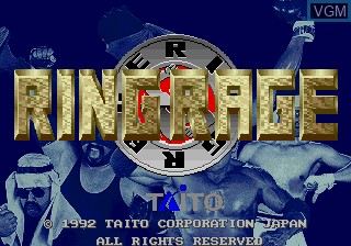 Title screen of the game Ring Rage on MAME