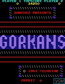 Title screen of the game Gorkans on MAME