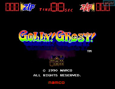 Title screen of the game Golly! Ghost! on MAME