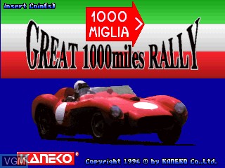 Title screen of the game 1000 Miglia - Great 1000 Miles Rally on MAME
