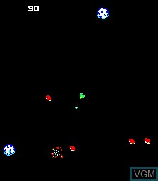 In-game screen of the game Meteoroids on MAME
