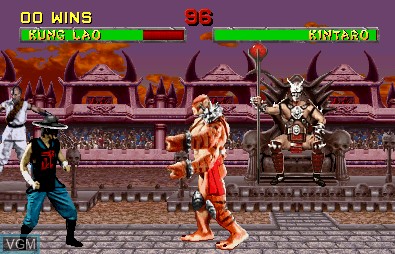In-game screen of the game Mortal Kombat II Challenger on MAME