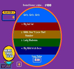 In-game screen of the game Name That Tune on MAME