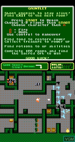 In-game screen of the game PlayChoice-10 - Gauntlet on MAME