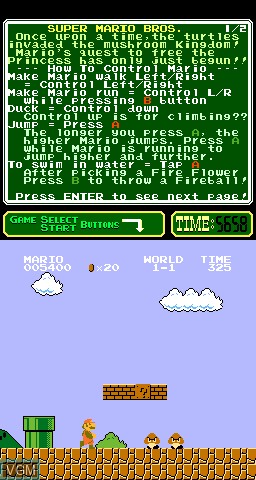 In-game screen of the game PlayChoice-10 - Super Mario Bros. on MAME