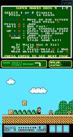 In-game screen of the game PlayChoice-10 - Super Mario Bros. 3 on MAME