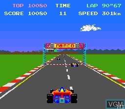 In-game screen of the game Pole Position on MAME