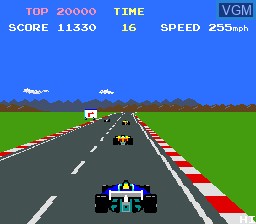 In-game screen of the game Pole Position II on MAME