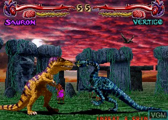 In-game screen of the game Primal Rage on MAME