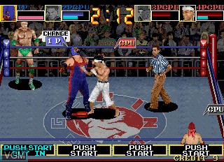 In-game screen of the game Ring Rage on MAME