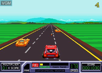 In-game screen of the game Road Blasters on MAME