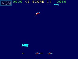 In-game screen of the game Shark Attack on MAME