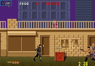 In-game screen of the game Shinobi on MAME