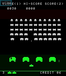 In-game screen of the game Space Invaders on MAME