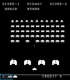 In-game screen of the game Space Invaders Deluxe on MAME