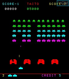 In-game screen of the game Space Invaders Part II on MAME