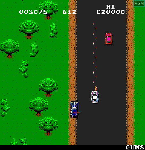 In-game screen of the game Spy Hunter on MAME