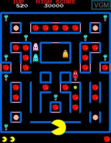 In-game screen of the game Super Pac-Man on MAME