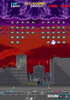 In-game screen of the game Super Space Invaders '91 on MAME