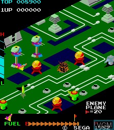 In-game screen of the game Super Zaxxon on MAME
