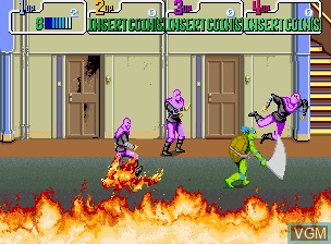 In-game screen of the game Teenage Mutant Ninja Turtles on MAME
