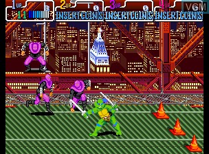 In-game screen of the game Teenage Mutant Ninja Turtles - Turtles in Time on MAME