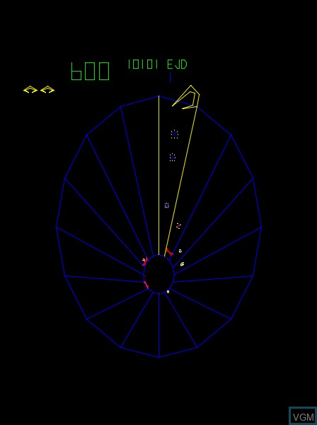 In-game screen of the game Tempest on MAME