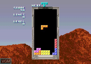 In-game screen of the game Tetris on MAME