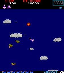 In-game screen of the game Time Pilot on MAME