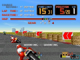 In-game screen of the game World Grand Prix 2 on MAME