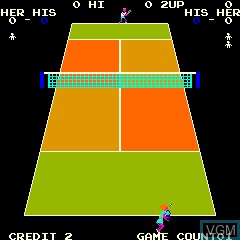 In-game screen of the game World Tennis on MAME
