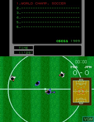 In-game screen of the game MegaTech - World Championship Soccer on MAME