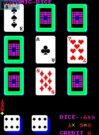 In-game screen of the game Dynamic Dice on MAME