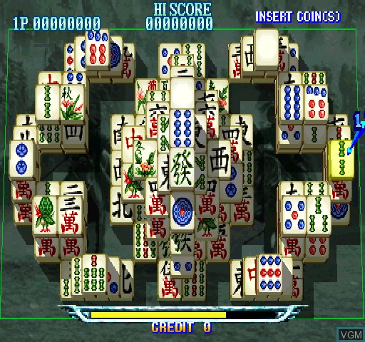 In-game screen of the game Shanghai Matekibuyuu on MAME